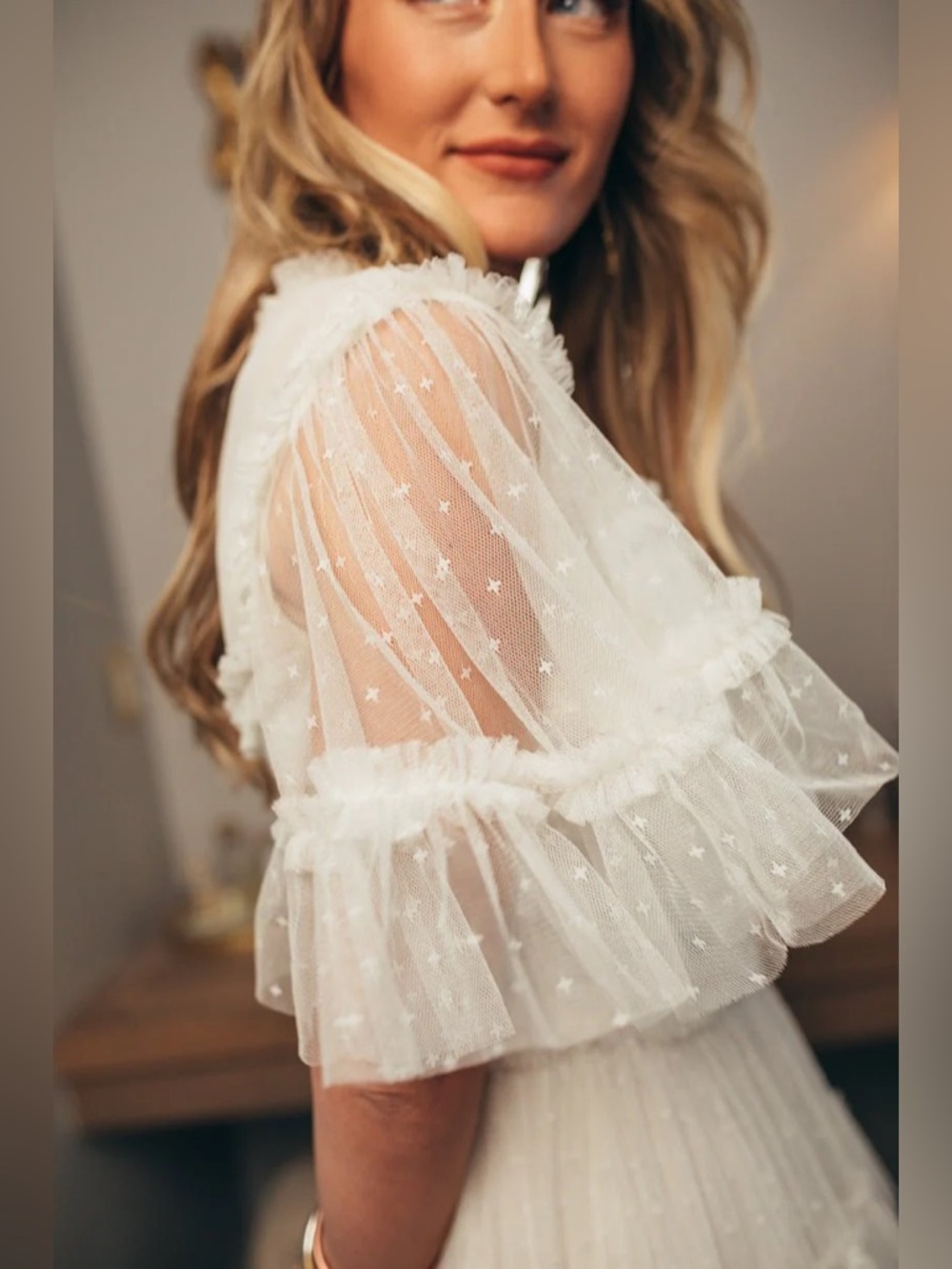 Ivy City Co White Tiered Tulle Maxi Dress - Picture 4 of 6